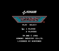 une photo d'Ã©cran de Gradius sur Nintendo Nes